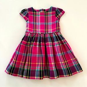 Ralph Lauren 18 Months Baby Girl Pink Plaid Flannel Dress